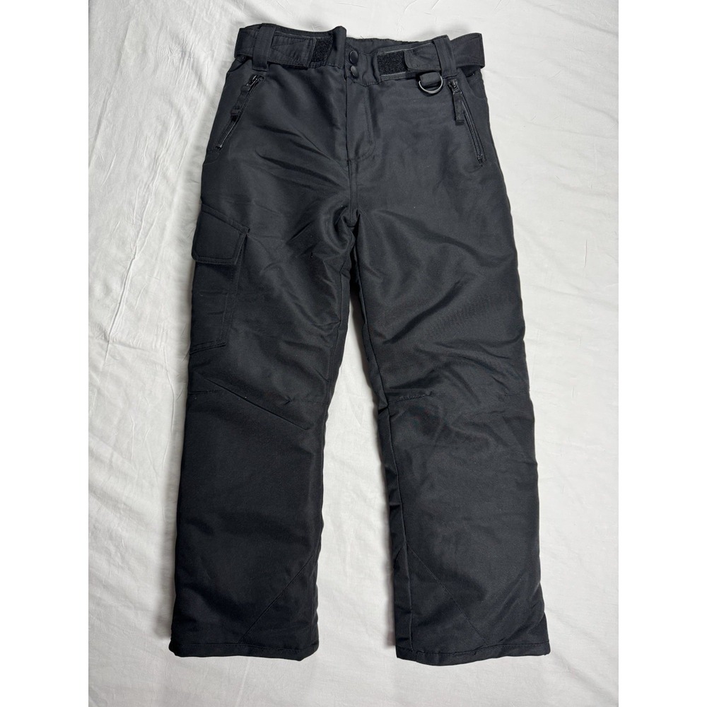 Roebuck & Co Snow Pants Boys Size 7 Black Excellent Insulated Cargo Ski Trousers
